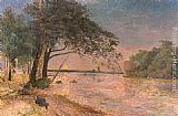 Alfred Wahlberg View Of Kronenberg Castle At Sunset painting